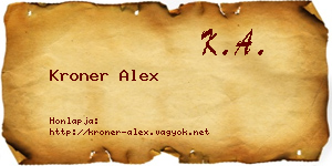 Kroner Alex névjegykártya